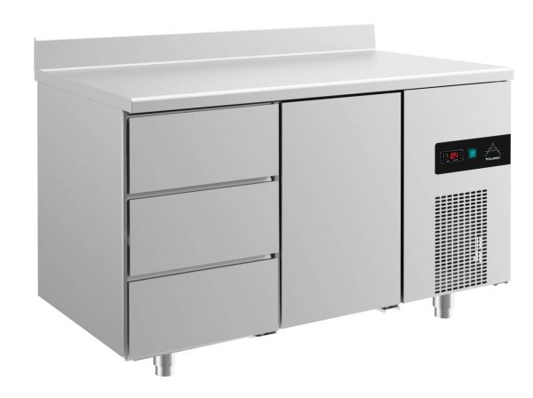 Kühltisch -2 bis +8°C 1400x700x850mm mit 1x Tür und 1x drei Schubladen – Bild 1