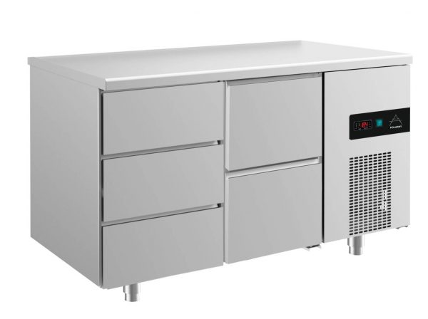 Kühltisch -2 bis +8°C 1400x700x850mm mit 1x zwei Schubladen und 1x drei Schubladen – Bild 1