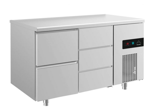 Kühltisch -2 bis +8°C 1400x700x850mm mit 1x zwei Schubladen und 1x drei Schubladen – Bild 1