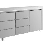 Kühltisch -2 bis +8°C 1865x700x850mm mit 1x Tür und 2x drei Schubladen