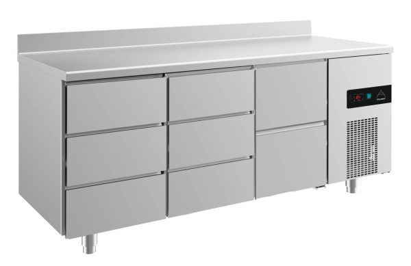 Kühltisch -2 bis +8°C 1865x700x850mm mit 1x zwei Schubladen und 2x drei Schubladen – Bild 1