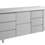 Kühltisch -2 bis +8°C 1865x700x850mm mit 1x zwei Schubladen und 2x drei Schubladen