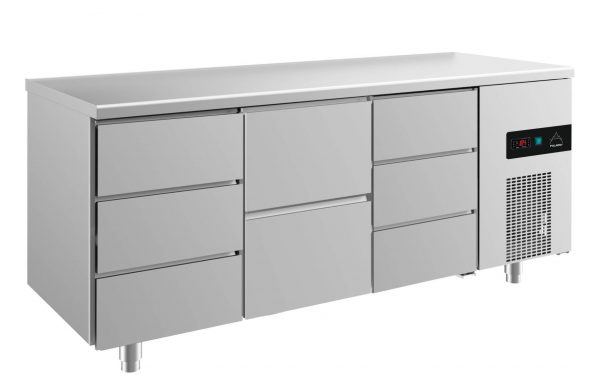 Kühltisch -2 bis +8°C 1865x700x850mm mit 1x zwei Schubladen und 2x drei Schubladen – Bild 1