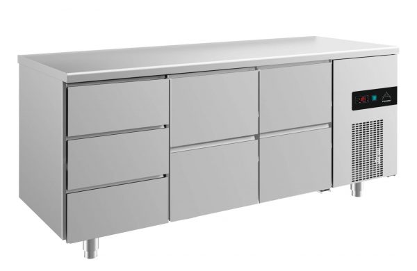 Kühltisch -2 bis +8°C 1865x700x850mm mit 2x zwei Schubladen und 1x drei Schubladen – Bild 1