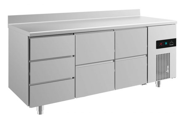 Kühltisch -2 bis +8°C 1865x700x850mm mit 2x zwei Schubladen und 1x drei Schubladen – Bild 1