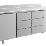Kühltisch -2 bis +8°C 1865x700x850mm mit 1x Tür und 2x drei Schubladen