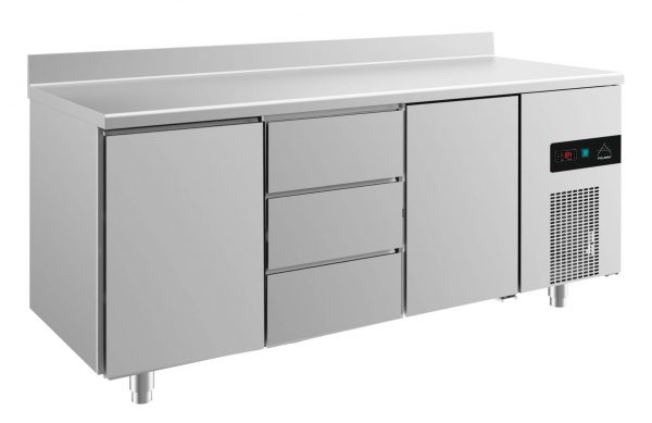 Kühltisch -2 bis +8°C 1865x700x850mm mit 2x Türen und 1x drei Schubladen – Bild 1