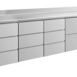 Kühltisch -2 bis +8°C 2330x700x850mm mit 1x zwei Schubladen und 3x drei Schubladen