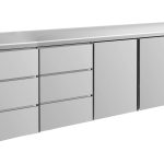 Kühltisch -2 bis +8°C 2330x700x850mm mit 2x Türen und 2x drei Schubladen