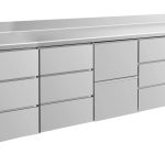 Kühltisch -2 bis +8°C 2330x700x850mm mit 1x zwei Schubladen und 3x drei Schubladen