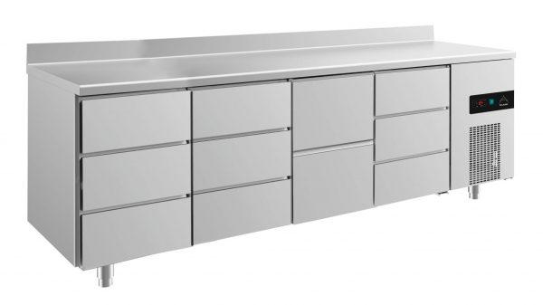Kühltisch -2 bis +8°C 2330x700x850mm mit 1x zwei Schubladen und 3x drei Schubladen – Bild 1