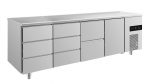 Kühltisch -2 bis +8°C 2330x700x850mm mit 1x Tür, 1x zwei Schubladen und 2x 3 Schubladen