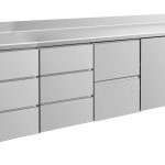Kühltisch -2 bis +8°C 2330x700x850mm mit 1x Tür, 1x zwei Schubladen und 2x 3 Schubladen