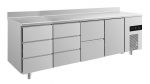 Kühltisch -2 bis +8°C 2330x700x850mm mit 1x Tür, 1x zwei Schubladen und 2x 3 Schubladen