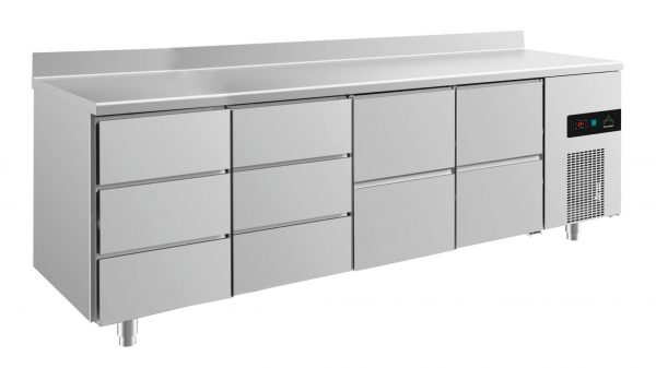 Kühltisch -2 bis +8°C 2330x700x850mm mit 2x zwei Schubladen und 2x drei Schubladen – Bild 1