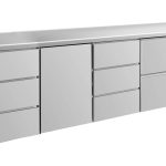 Kühltisch -2 bis +8°C 2330x700x850mm mit 1x Tür, 1x zwei Schubladen und 2x 3 Schubladen