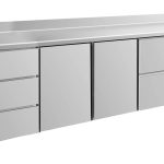 Kühltisch -2 bis +8°C 2330x700x850mm mit 2x Türen, 1x zwei Schubladen und 1x 3 Schubladen