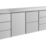 Kühltisch -2 bis +8°C 2330x700x850mm mit 1x Tür, 1x zwei Schubladen und 2x 3 Schubladen