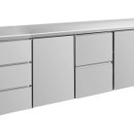 Kühltisch -2 bis +8°C 2330x700x850mm mit 2x Türen, 1x zwei Schubladen und 1x 3 Schubladen