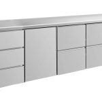 Kühltisch -2 bis +8°C 2330x700x850mm mit 1x Tür, 2x zwei Schubladen und 1x 3 Schubladen