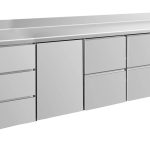 Kühltisch -2 bis +8°C 2330x700x850mm mit 1x Tür, 2x zwei Schubladen und 1x 3 Schubladen