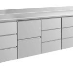 Kühltisch -2 bis +8°C 2330x700x850mm mit 1x zwei Schubladen und 3x drei Schubladen