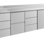 Kühltisch -2 bis +8°C 2330x700x850mm mit 1x Tür, 1x zwei Schubladen und 2x 3 Schubladen