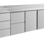 Kühltisch -2 bis +8°C 2330x700x850mm mit 2x Türen, 1x zwei Schubladen und 1x 3 Schubladen