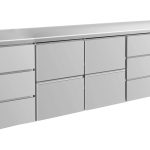 Kühltisch -2 bis +8°C 2330x700x850mm mit 2x zwei Schubladen und 2x drei Schubladen