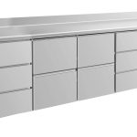 Kühltisch -2 bis +8°C 2330x700x850mm mit 2x zwei Schubladen und 2x drei Schubladen