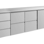 Kühltisch -2 bis +8°C 2330x700x850mm mit 1x Tür, 2x zwei Schubladen und 1x 3 Schubladen