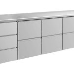 Kühltisch -2 bis +8°C 2330x700x850mm mit 3x zwei Schubladen und 1x drei Schubladen