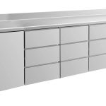 Kühltisch -2 bis +8°C 2330x700x850mm mit 1x Tür, 3x 3 Schubladen