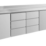 Kühltisch -2 bis +8°C 2330x700x850mm mit 2x Türen und 2x drei Schubladen