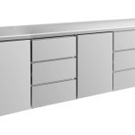 Kühltisch -2 bis +8°C 2330x700x850mm mit 2x Türen und 2x drei Schubladen
