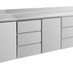 Kühltisch -2 bis +8°C 2330x700x850mm mit 2x Türen und 2x drei Schubladen