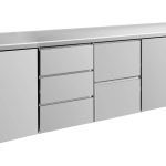 Kühltisch -2 bis +8°C 2330x700x850mm mit 2x Türen, 1x zwei Schubladen und 1x 3 Schubladen
