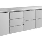 Kühltisch -2 bis +8°C 2330x700x850mm mit 1x Tür, 2x zwei Schubladen und 1x 3 Schubladen