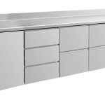 Kühltisch -2 bis +8°C 2330x700x850mm mit 1x Tür, 2x zwei Schubladen und 1x 3 Schubladen