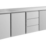 Kühltisch -2 bis +8°C 2330x700x850mm mit 3x Türen und 1x drei Schubladen