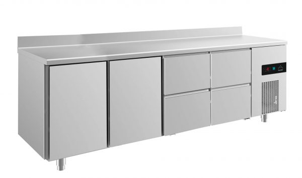 Kühltisch -2 bis +8°C 2330x700x850mm mit 2x Türen und 2x zwei Schubladen – Bild 1