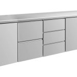 Kühltisch -2 bis +8°C 2330x700x850mm mit 2x Türen, 1x zwei Schubladen und 1x 3 Schubladen