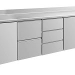 Kühltisch -2 bis +8°C 2330x700x850mm mit 2x Türen, 1x zwei Schubladen und 1x 3 Schubladen