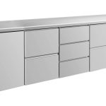 Kühltisch -2 bis +8°C 2330x700x850mm mit 1x Tür, 2x zwei Schubladen und 1x 3 Schubladen
