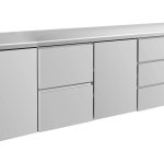 Kühltisch -2 bis +8°C 2330x700x850mm mit 2x Türen, 1x zwei Schubladen und 1x 3 Schubladen