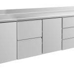 Kühltisch -2 bis +8°C 2330x700x850mm mit 2x Türen, 1x zwei Schubladen und 1x 3 Schubladen