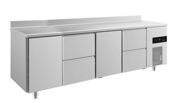 Kühltisch -2 bis +8°C 2330x700x850mm mit 2x Türen und 2x zwei Schubladen – Bild 1
