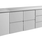 Kühltisch -2 bis +8°C 2330x700x850mm mit 1x Tür, 2x zwei Schubladen und 1x 3 Schubladen