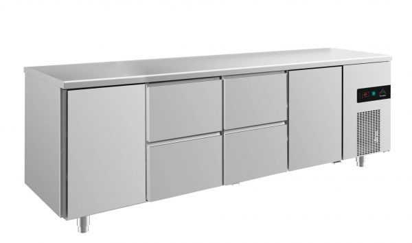 Kühltisch -2 bis +8°C 2330x700x850mm mit 2x Türen und 2x zwei Schubladen – Bild 1