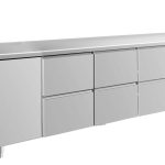 Kühltisch -2 bis +8°C 2330x700x850mm mit 1x Tür und 3x zwei Schubladen